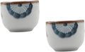 ABOOFAN 2pcs Traditional Japanese Tea Cup Hand Painted Floral Design Glazed Ceramic Sake Cup for Korean Restaurant