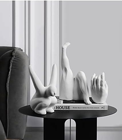 Ceramic Joe Creative Body Art Ornaments Handmade White Ceramic Home Desktop Decorative Art (Fly-9in)