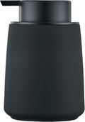 12Oz Black Soap Dispenser - Modern Ceramic Lotion Hand Soap Dispenser with Easy-to-Press Black Pump, Reusable and Refillable Liquid Dish Soap Dispensers for Bathroom, Kitchen (Rubber Paint)