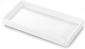 Luxspire Bathroom Vanity Tray, Mini Soap Dispenser, Small Ceramic Perfume and Jewelry Dish, Trinket Holder, Rectangle Candle Tray, Bath Organizer Kitchen Sink Narrow Dish, White
