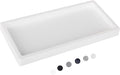 Bathroom Tray, Small Vanity Tray Silicone Soap Dish Sponge Holder Kitchen Sink Organizer Bathroom Accessories for Countertop, Toilet, Shower, Large, White