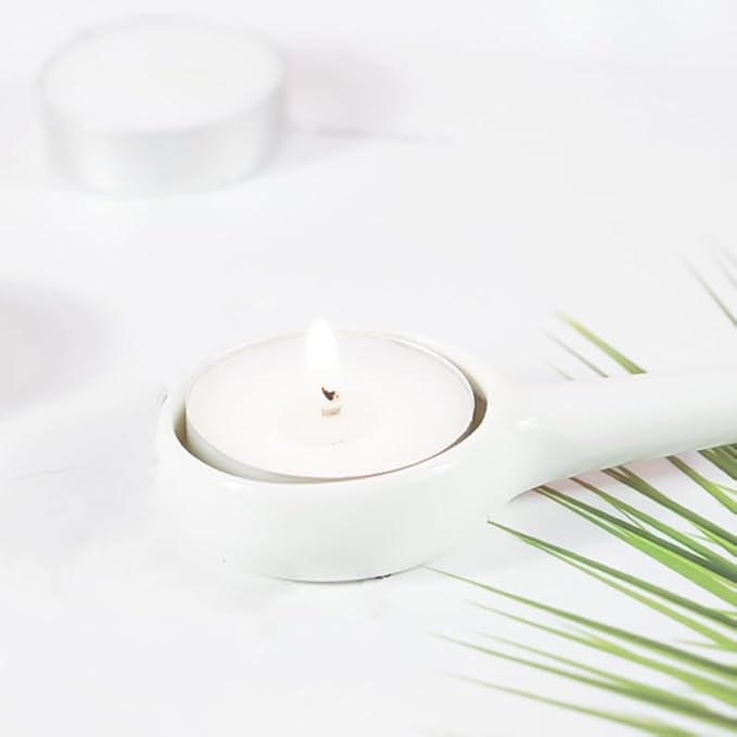 10Pcs Ceramic Tea Light Candle Holder Oil Burner for Scented Oil Tealight Wax Melt Warmer Incense Aroma Diffuser for Bedroom Living Room Balcony Patio Tabletop Star Birthday Wedding Present