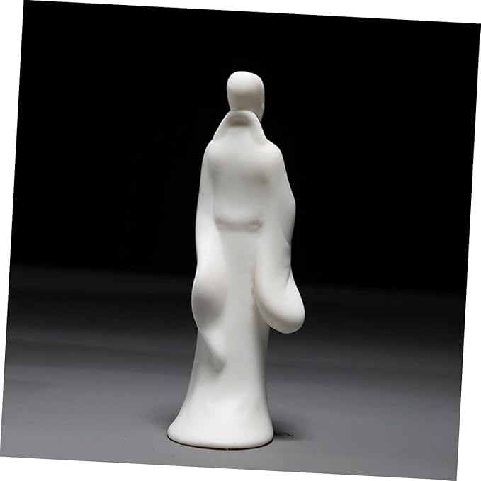 Luxshiny Figurine Portrait Ceramic Sculpture for Fish Tank Decoration Elegant Desktop Adornment for Home Office for