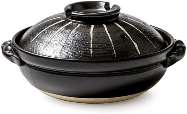 Rice Cooker and Claypot Cooking Pot, Japanese Ceramic Casserole, 2800ml Korean Stone Pot with Lid, Dolsot Pot for Sizzling Meals, Stoneware Clay Nabe Pot for Stovetop Stew,1700ML,A
