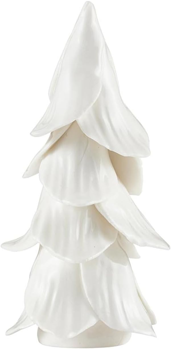 Santa Barbara Design Studio Ceramic Christmas Trees for Table Top Handmade Christmas Decorations, Set of 2, White