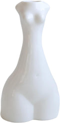 Abstract Body Shaped Ceramic Vase, Artistic White Ceramic Flower Vase for Home Decor, Table Centerpiece, Modern Aesthetic (Slender waist-7.87'' H)