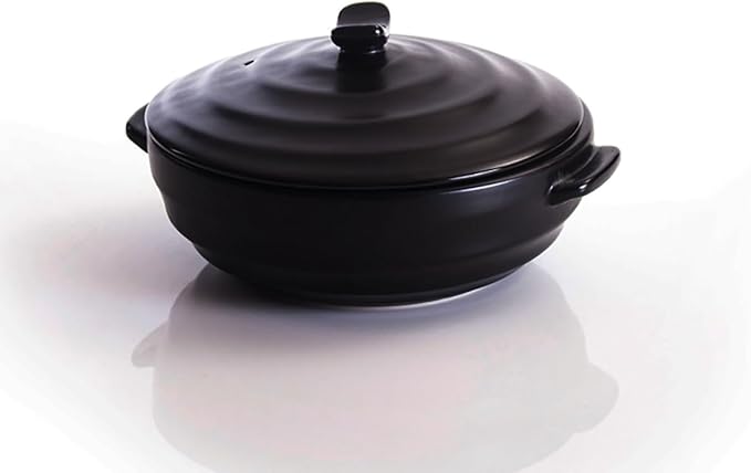 [Petalite Mineral, Family-size] Korean Earthenware Pot Ttukbaegi,2600ml, 88oz Ceramic Clay Cooking Pot Casserole, Heat Resistant Ceramic Pot, Zero-Crack Stone Bowl Stockpot Soup Cookware