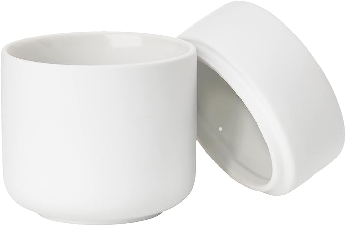 Zone Denmark Ume Taupe Cosmetic Jar - Elegant and Functional Storage Solution for Your Beauty Essentials, Infusing Scandinavian Design into Your Vanity Space (White)