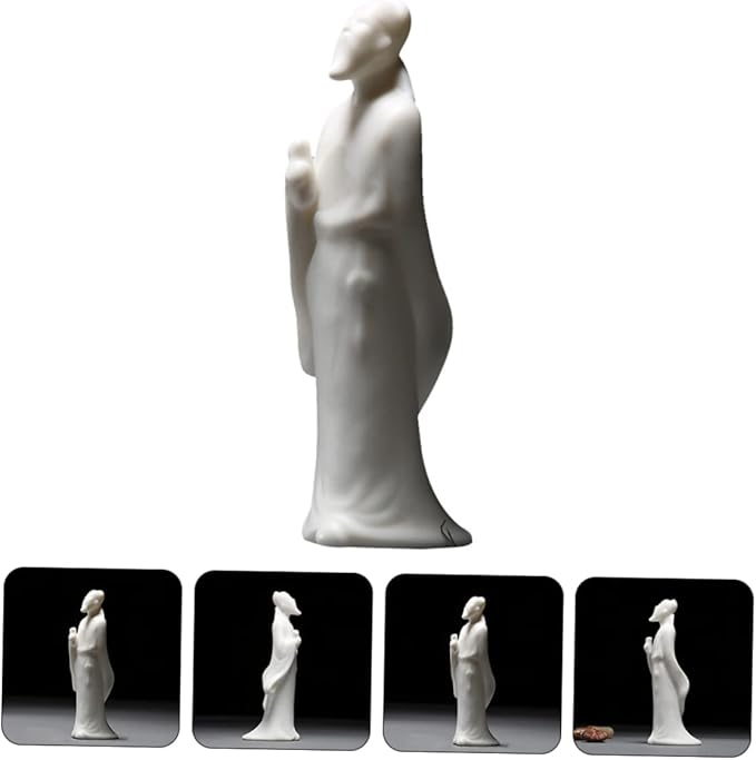 Luxshiny Figurine Portrait Ceramic Sculpture for Fish Tank Decoration Elegant Desktop Adornment for Home Office for