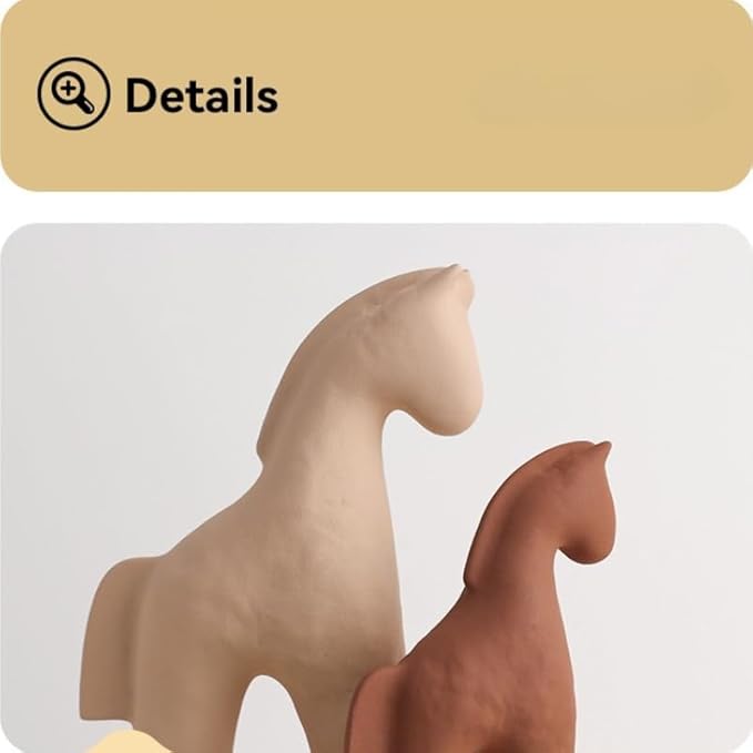 Handmade Abstract Animal Modern Ceramic Matte Craftsmanship Home Decoration Artwork (Khaki 9.4in)