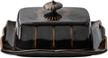 WAIT FLY Vintage Ceramic Butter Dish with Lid for Kitchen Countertop, Home Decorative-Black-1 PCS