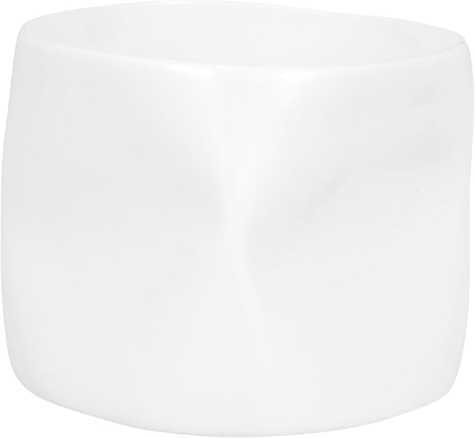 Ciieeo Mini Chinese Teacup: Ceramic Tea Serving Cup Mini Bowl for Teaware White Porcelain Irregular Shape Candle Holder