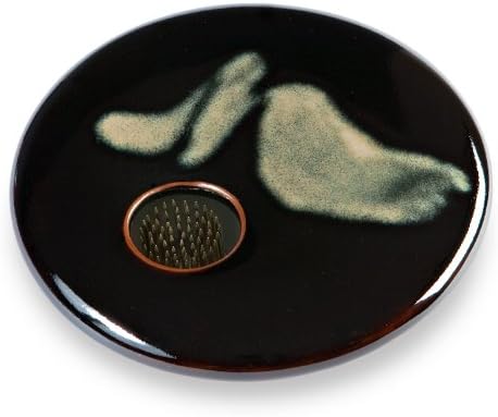 Georgetown Pottery Round Ikebana Flower Vase, Black Wave