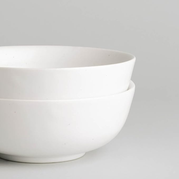 Fable Ramen Set - Includes 2 Ramen Bowls and 2 Pairs of Chopsticks - Durable, Dishwasher Safe Stoneware Ceramic Bowls and Bamboo Chopsticks- Dove Gray