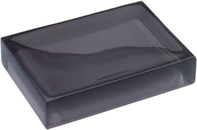 Avanti Linens - Soap Dish, Resin Countertop Accessories, Modern Home Decor (Soho Collection, Smoke)