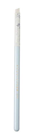 Indigo Artisan Series Angled Eyebrow Brush - 25° Slanted Soft Nylon Bristles for Natural Brows & Eyeliner, Blue Porcelain Ferrule & Lacquered Wood Handle (QHC 111)