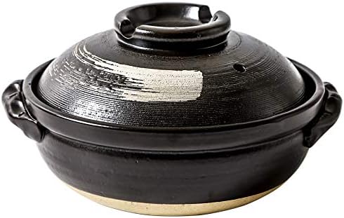 Rice Cooker and Claypot Cooking Pot, Japanese Ceramic Casserole, 2800ml Korean Stone Pot with Lid, Dolsot Pot for Sizzling Meals, Stoneware Clay Nabe Pot for Stovetop Stew,900ML,B