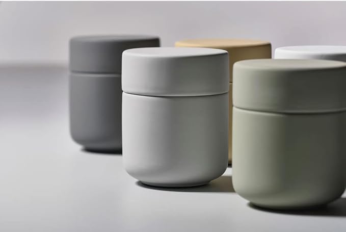 Zone Denmark Ume Taupe Cosmetic Jar - Elegant and Functional Storage Solution for Your Beauty Essentials, Infusing Scandinavian Design into Your Vanity Space - Beige (Taupe)