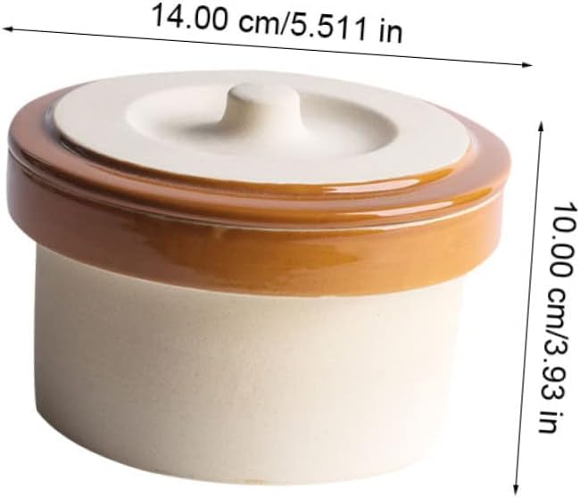 OUNONA Ceramic Stew Bowl with Lid Practical Pot for Rice Yogurt Fruits and Desserts Versatile Tableware for Home Use present