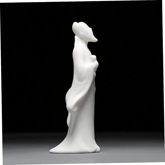 Luxshiny Figurine Portrait Ceramic Sculpture for Fish Tank Decoration Elegant Desktop Adornment for Home Office for