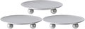 Scwhousi Silver Iron Plate Candle Holder, Decorative Iron Pillar Candle Holder, Set of 3,Candle Stand for Wax Candles