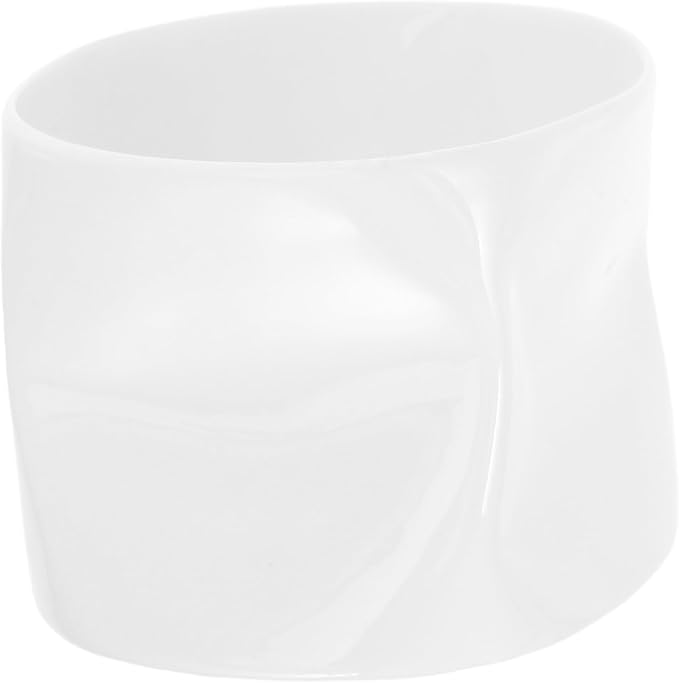 Unique Irregular White Porcelain Cup for Tea Candle Holder Ceramic Bowl for Home Decor and Special Occasions