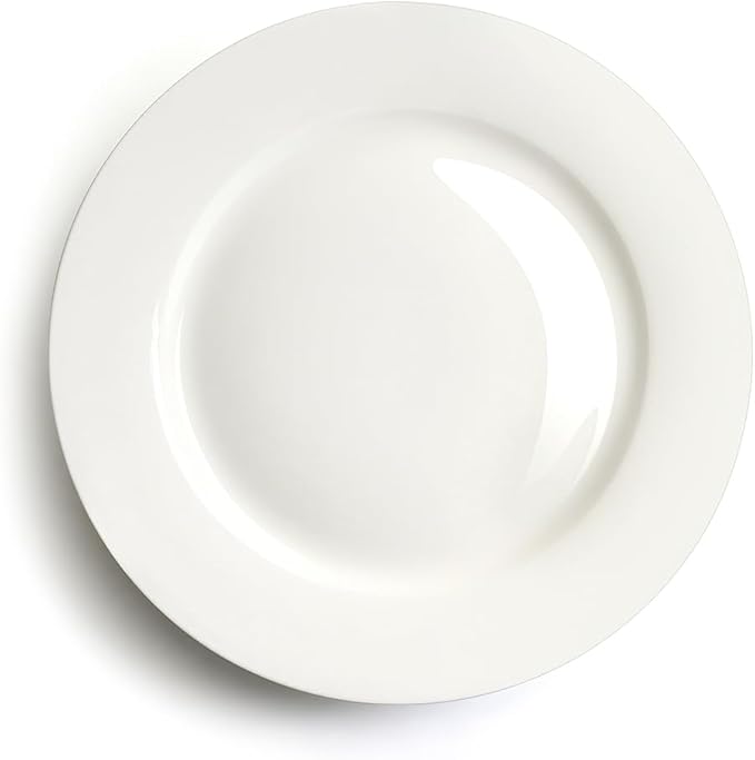 IQCWOOD 6.5 Inch Porcelain Plate Set of 6, White Dessert Plates Ceramic Salad Appetizer Plates for Christmas party, Ceramic Plates for Dinner