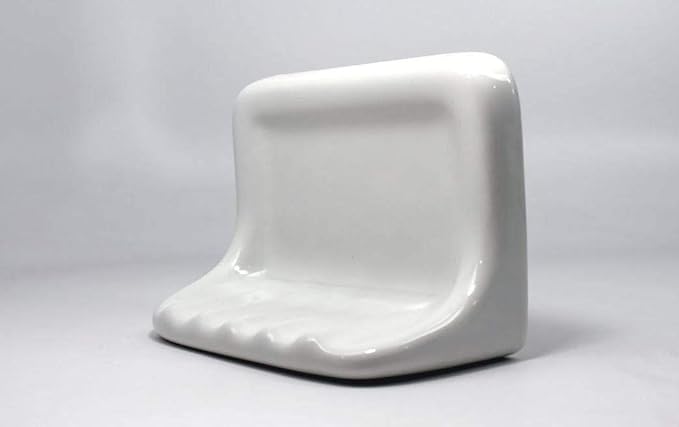 Squarefeet Depot Bath Accessory Shower Soap Dish White Ceramic Thinset Mount 6-1/2" x 4-7/8"
