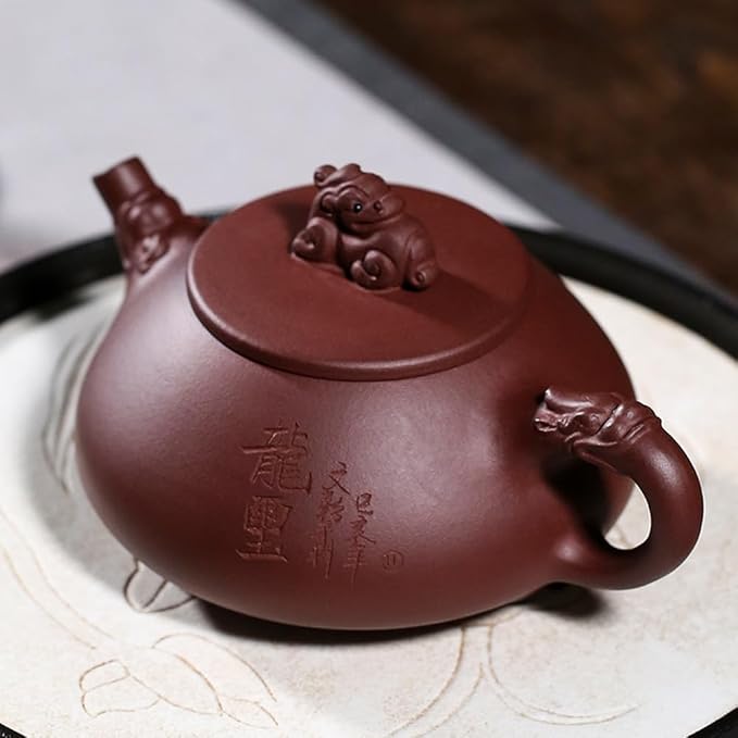 Teapot 8.5Oz Chinese Zisha Clay Tea Pot Handmade Ceramic Shipiao Pottery Purple Mud Kungfu Kettle Filter Loose Puer