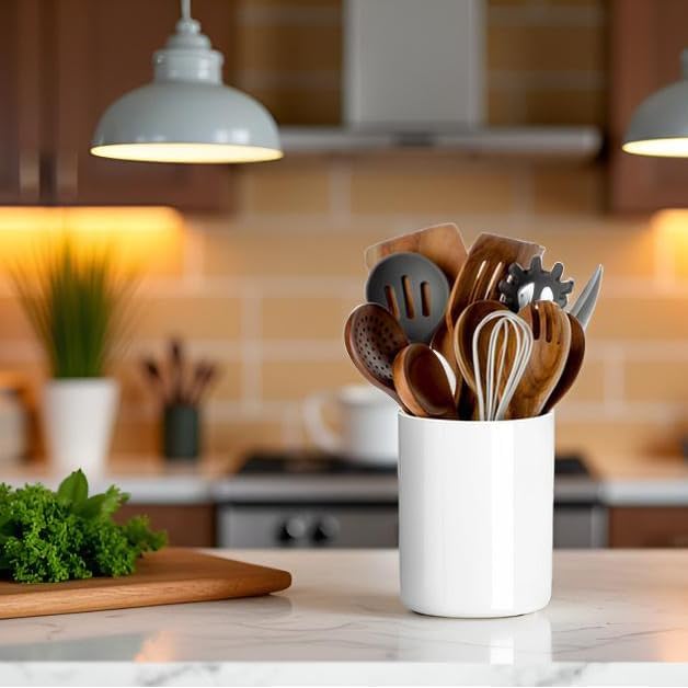 Large kitchen Utensil Holder for Restaurant Wedding,Storage for Table Spoons 6.3”H x 5.3”W