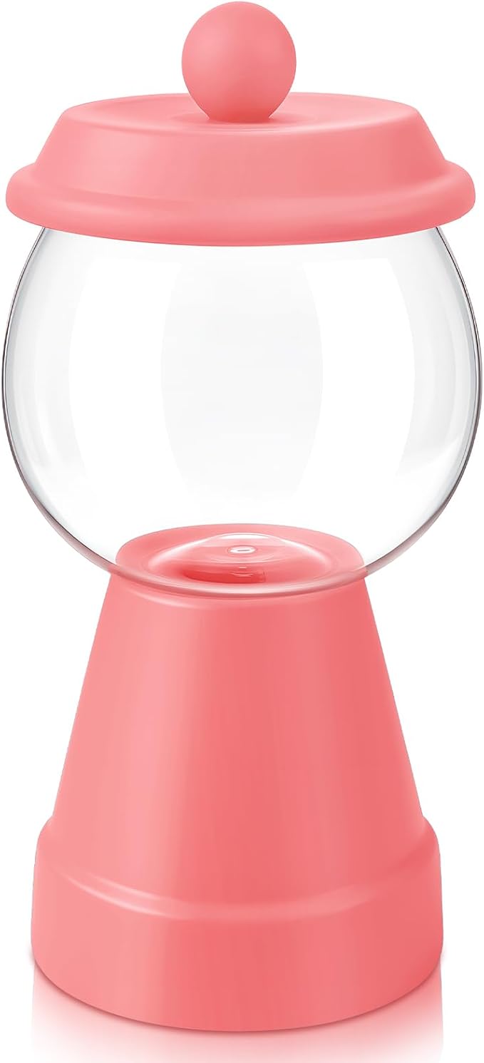 Thyle 27 oz Plastic Candy Jar with Lid Ceramic Candy Jar Food Storage Container for Easter Wedding Party Centerpieces DIY Gifts Game Table Ornament Holder Treats(Baby Pink)