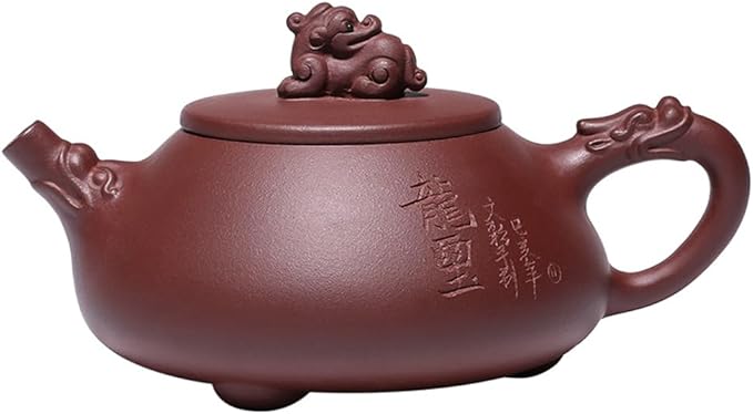 Teapot 8.5Oz Chinese Zisha Clay Tea Pot Handmade Ceramic Shipiao Pottery Purple Mud Kungfu Kettle Filter Loose Puer