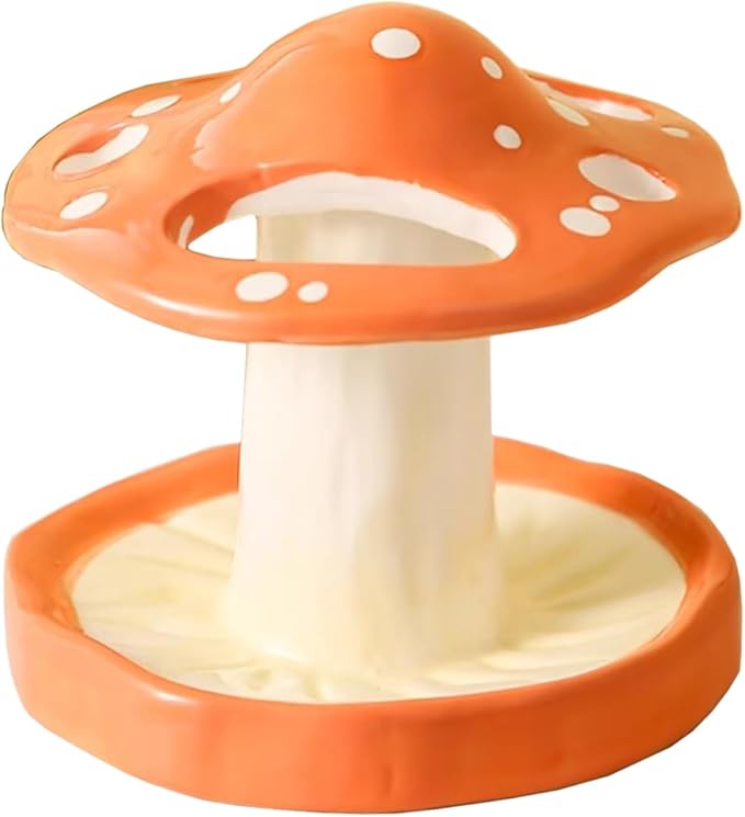 Gaolinci Cartoon Mushroom Ceramic Toothbrush Holder, Bathroom Toothbrush and Toothpaste Storage Decoration