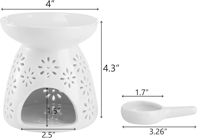 Lawei Set of 3 Ceramic Tealight Candle Holder, Essential Oil Burner Wax Melt Burners, Aromatherapy Aroma Diffuser Burner for Home Bedroom Decor Christmas Housewarming Gift