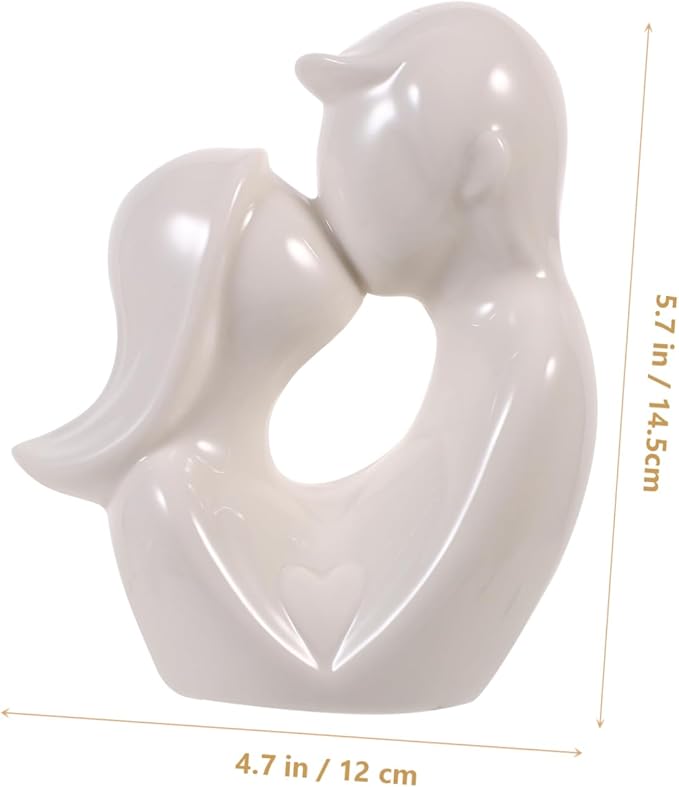Happyyami Ceramic Lover Figure Unique Desktop Decor for Wall Art for Office Home Office Decor Collectable