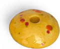 Yellow, Sunny Dots Candle Holder for 5mm Thin Beeswax Candles | Handcrafted Ceramic | Minimalist Double-Fired Taper Stand - Limited Edition (1 Candle Holder)