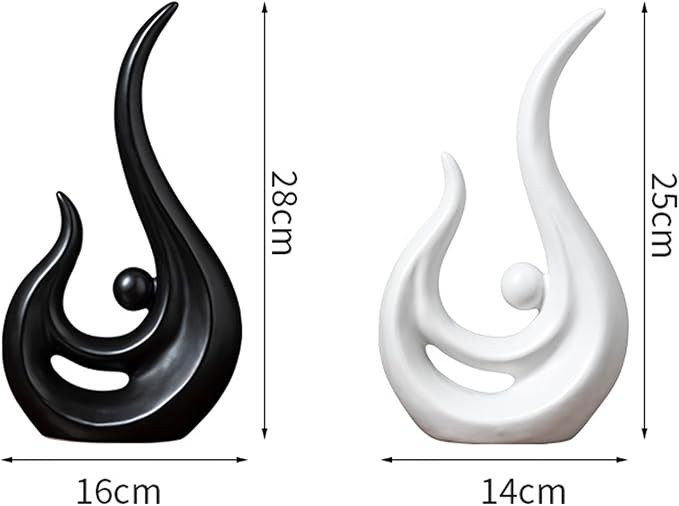 Sculptures Statues Sculptures White, Modern Abstract Art Decorative Statue, for Decoration Living Room, Bar, Bedroom, Gift, Ceramic