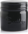 Sweejar Porcelain Butter Keeper Crock, French Dish With Water Line, Ceramic Container for Soft Butter (Black)