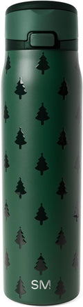 Simple Modern Mesa Loop | Christmas Water Bottle with Straw | 30oz Cup Holder Friendly Insulated Stainless Steel Bottles for Travel, School | Holiday Gifts for Women Men Her Him | Winter Trees
