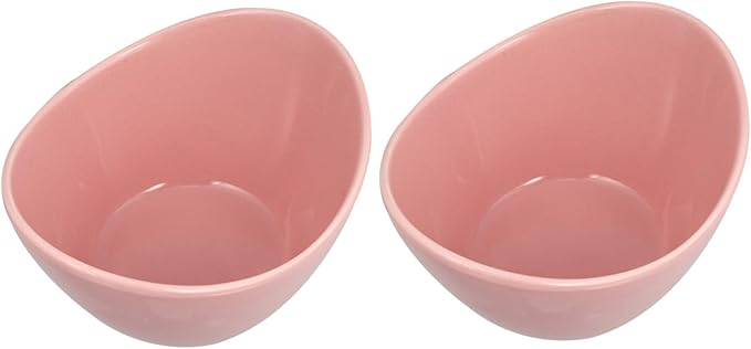 2pcs Handmade Ceramic Salad Bowls Small Pink Multipurpose Tableware for Soup Noodles Rice Fruits for Home Dining and Serving