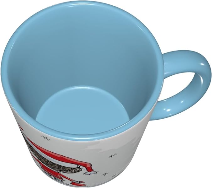 Autumn,Funny Novelty Ceramic Coffee Cups With Handle,Tropical Fall with Colorful Flowers Asian Tea Cup for Office and Home, 11 Oz,Dishwasher Microwave Safe (Sky blue)