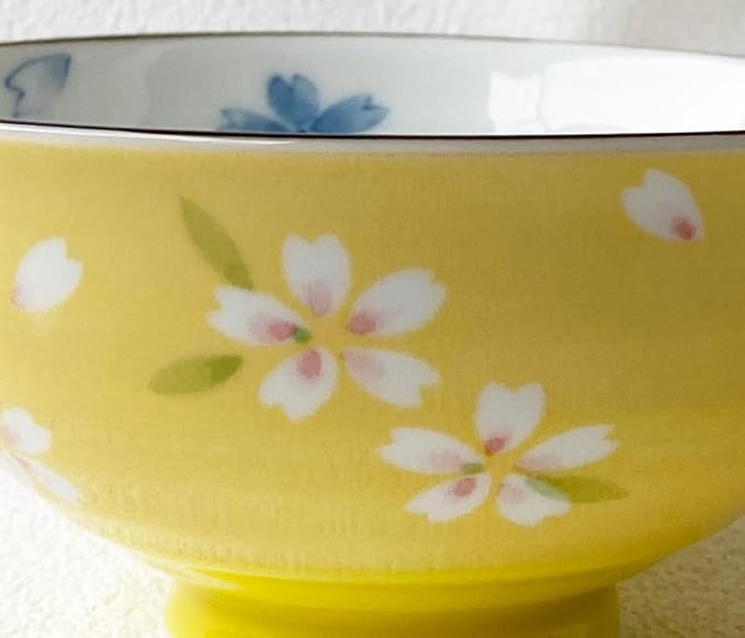 Mino ware Rice bowl Gohan 4.52x2.36inch Cherryblossom pattern,Made in Japan,set of 2