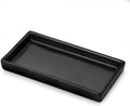 Luxspire Bathroom Vanity Tray, Mini Soap Dispenser, Small Ceramic Perfume and Jewelry Dish, Trinket Holder, Rectangle Candle Tray, Bath Organizer Kitchen Sink Narrow Soap Dish, Black