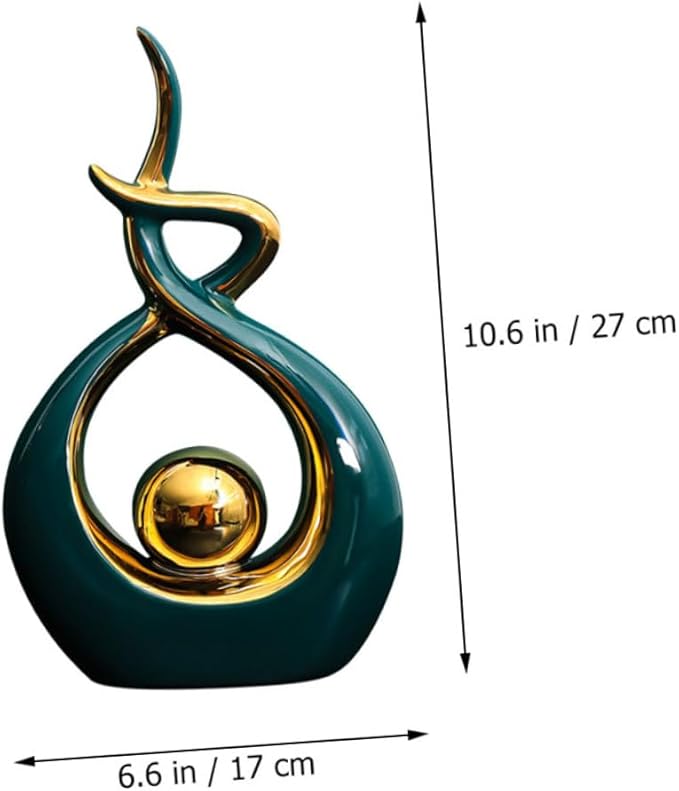 Ceramic Modern Abstract Art Statue Decorative Sculpture for Living Room and Dining Room Unique Table Centerpiece Home Accessory and Version