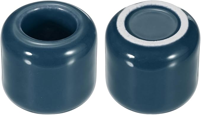 uxcell 2 Pcs Ceramic Chime Candle Holders, Small Ceramic Candle Holders for Birthday Parties Dinners Weddings Table Centerpiece Gatherings Anniversaries Occasions, Dark Blue