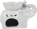 Healifty Wax Melt Warmer Ceramic Elephant Essential Oil Burner Aroma Burner Tealight Candle Holder for Yoga Spa Home Bedroom Decor (White)