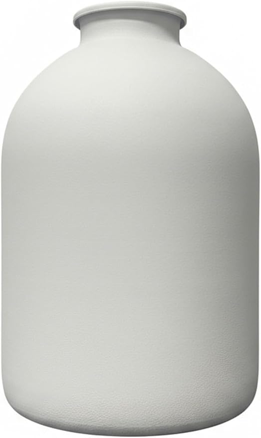 White Vase for Flowers, 8.7 Inch Large Iron Flower Vase for Centerpieces, Tall White Matte Vases for Pampas Grass, Coffee, Modern Minimalist Dining Tables, Entryway, Kitchen, Bathroom Home Decor