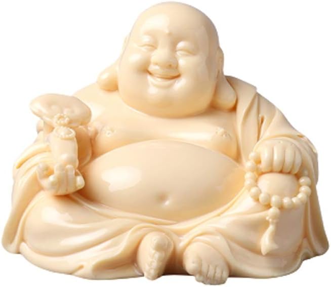 Buddha Statue Buddha Statue Ceramic Sculpture Maitreya Laughing Buddha Decoration Creative Car Buddha Decor Home Ornaments 2.95 Inches Gifts That Make You Happy