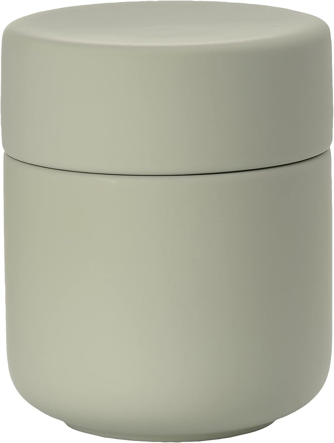 Zone Denmark Ume Taupe Cosmetic Jar - Elegant and Functional Storage Solution for Your Beauty Essentials, Infusing Scandinavian Design into Your Vanity Space (Eucalyptus Green)