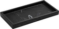 Luxspire Bathroom Vanity Tray, 8 x 4 inch Resin Dresser Jewelry Ring Dish Tank Storage Kitchen Sink Countertop Organizer Plate Holder for Perfume Soap Towel Bathroom Accessories, Mini, Ink Black